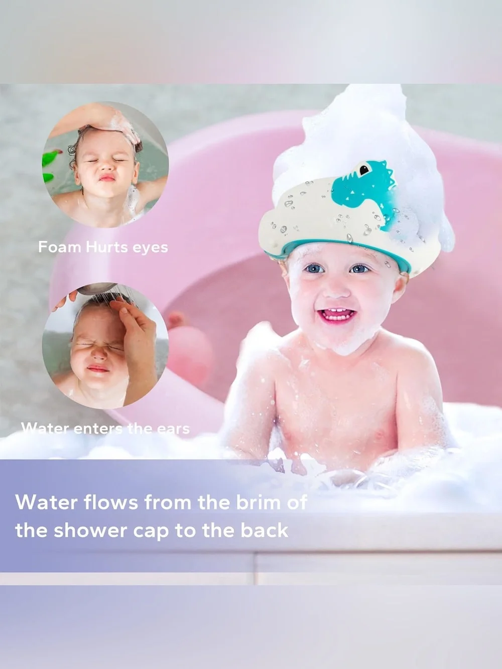 Baby Shower Cap for Kids with Bath Rinse Cup NWOT